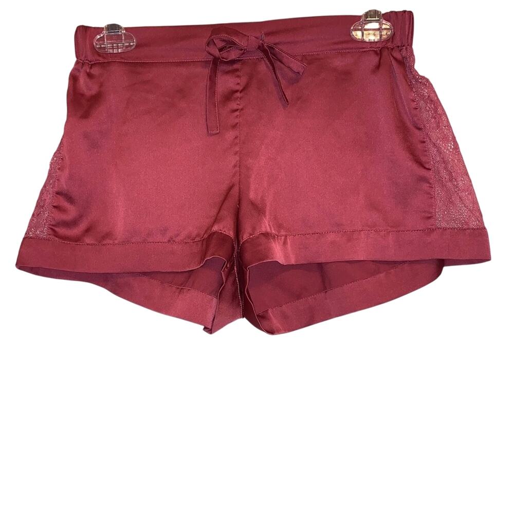 Sam Edelman Satin Lace‎ Lounge Sleep Shorts Burgundy Women’s Medium